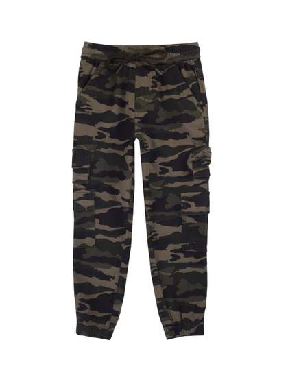 Gini and Jony Boys
                    Camouflage Printed Mid Rise Cotton Cargo Joggers