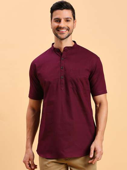 RAJUBHAI HARGOVINDAS Mandarin Collar Short Kurta