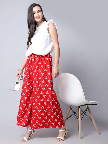 Jinfo Printed Flared Palazzos