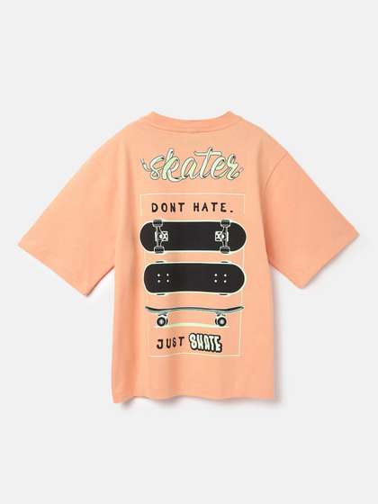 United Colors of Benetton Boys Short Sleeves Round Neck Pure Cotton Boxy T-shirt