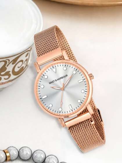 Mast & Harbour Women Embellished Dial Bracelet Style Straps Analogue Watch HOBMH-241L-RG