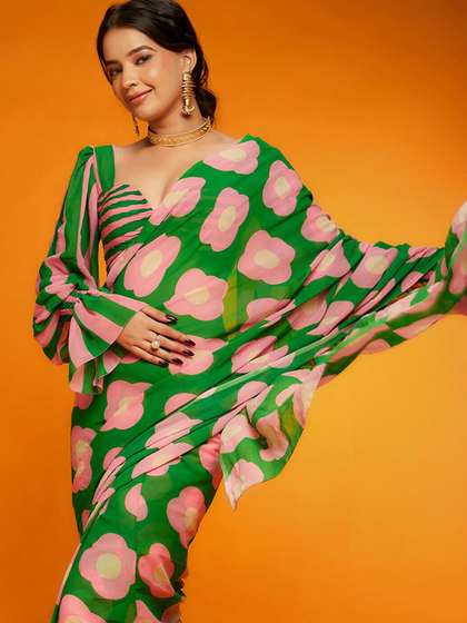Sangria Floral
                        Printed Satin Saree