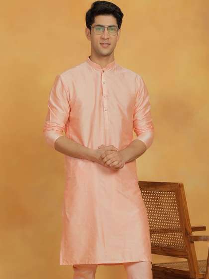 VASTRAMAY Mandarin Collar Straight Kurta