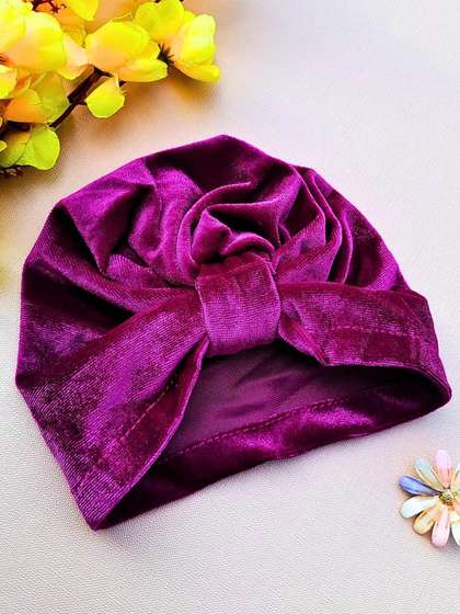 ANNA CREATIONS Infant
                    Girls Cotton Turban Beanie Cap