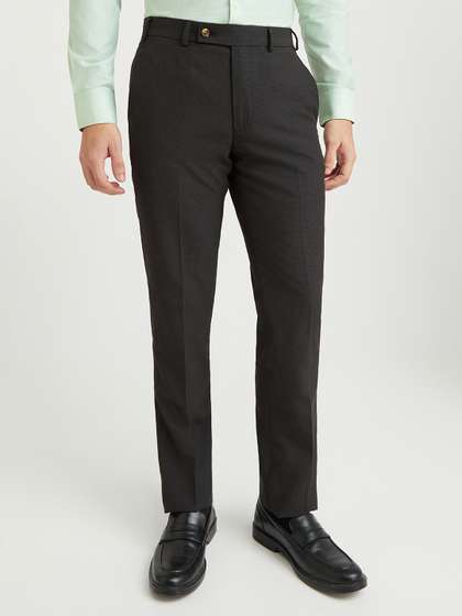 Park Avenue Men
                        Checked Formal Trousers