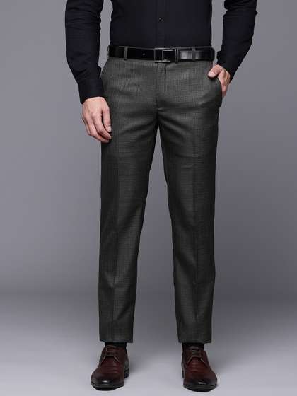 Raymond Men Textured
                        Slim Fit Formal Trousers