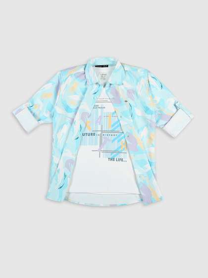 CAVIO Boys Abstract
                    Cotton Printed Casual Shirt & T-Shirt