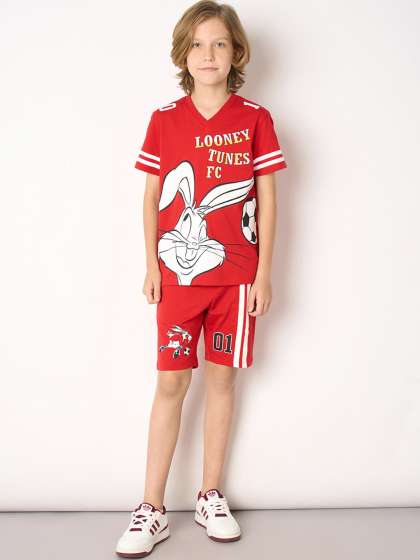 Jack & Jones Junior Boys Looney Tunes  Printed Cotton Shorts