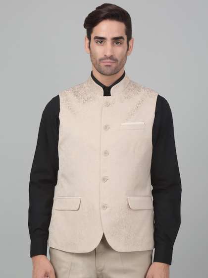 Cantabil Woven
                        Design Single-Breasted Slim Fit Nehru Jacket