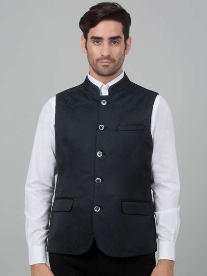 Cantabil Woven
                        Design Single-Breasted Slim Fit Nehru Jacket
