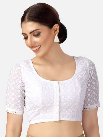 Studio Shringaar Chikankari Cotton Saree Blouse