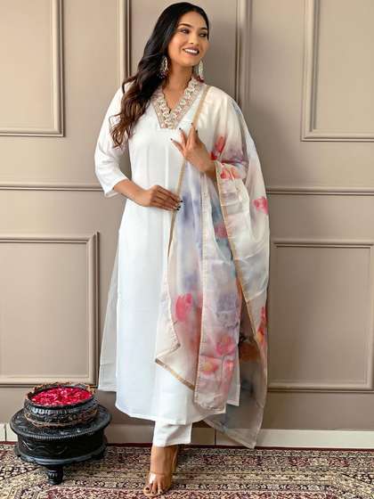 KALINI Kurta with Trousers & Dupatta