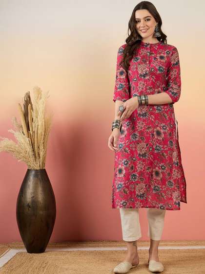 Anouk Printed Chanderi Silk Kurta