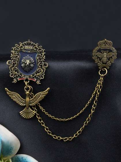 Kavove Men Azure Pride
                      Eagle Crest Statement Brooch
