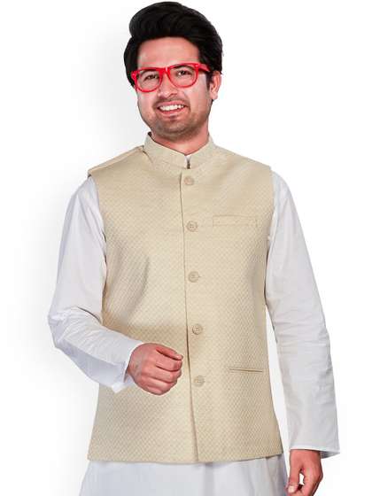 Authentics Checked Cotton Nehru Jacket