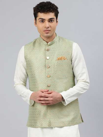 Manthan Men Woven Design Nehru Jacket