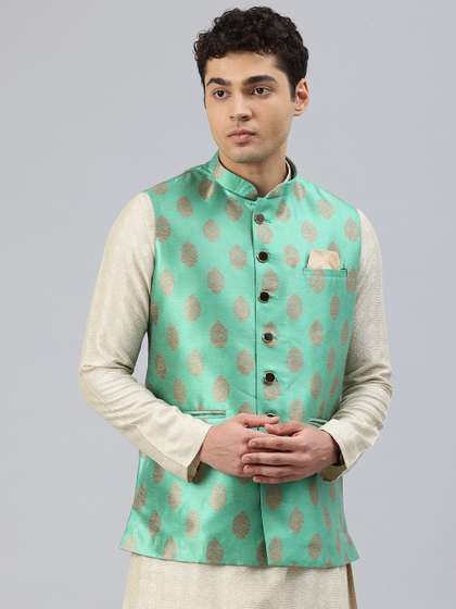 Manthan Men Woven Design Nehru Jacket