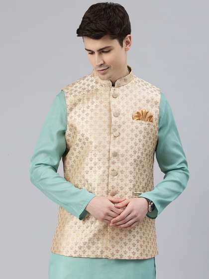 Manthan Men Woven Design Nehru Jacket