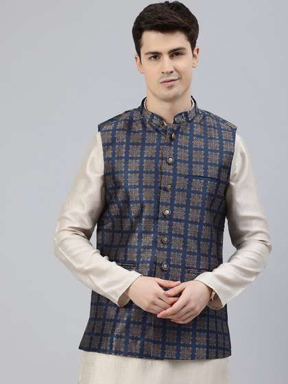 Manthan Woven Design Nehru Jacket
