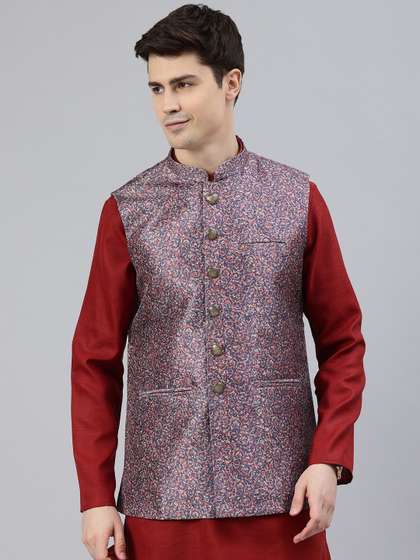 Manthan Men Woven Design Nehru Jacket