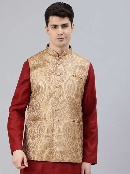 Manthan Men Woven Design Nehru Jacket