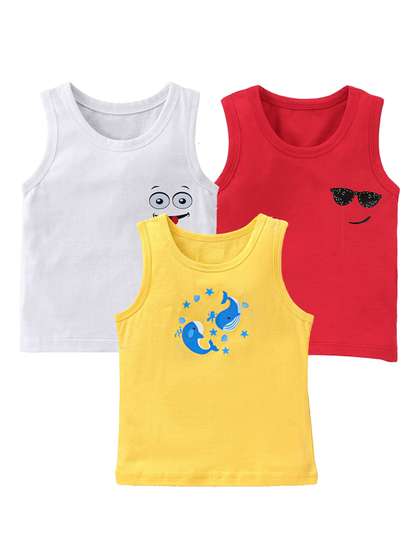 BAESD Boys Pack Of 3
                    Assorted Cotton Innerwear Vests 305RN