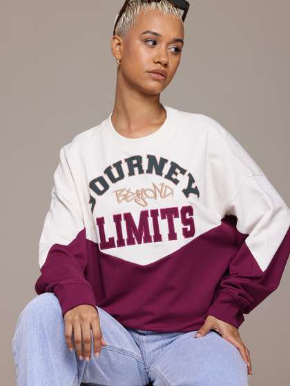 The Roadster
                        Lifestyle Co. Women Printed Crop Sweatshirt