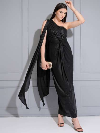 Tokyo Talkies Embellished Slit Sleeve Maxi Dress