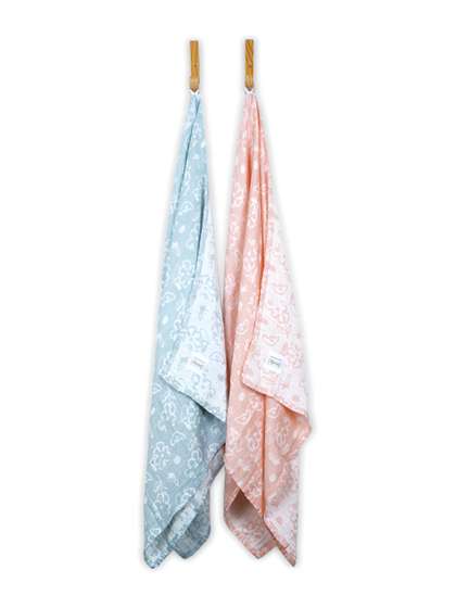 Doctor Towels Banana Jacquard 300GSM Antimicrobial 2PCs Adult Regular Bath Towel-59x30In