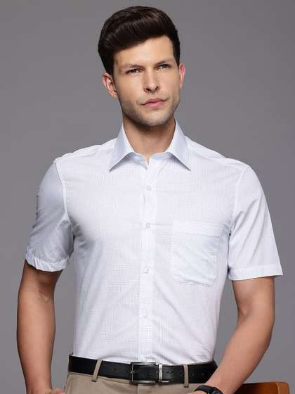 Louis Philippe Pure Cotton Classic Fit Checked Formal Shirt