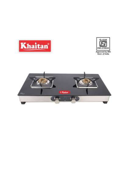 Khaitan Crysta Glass 2 Burner Stove