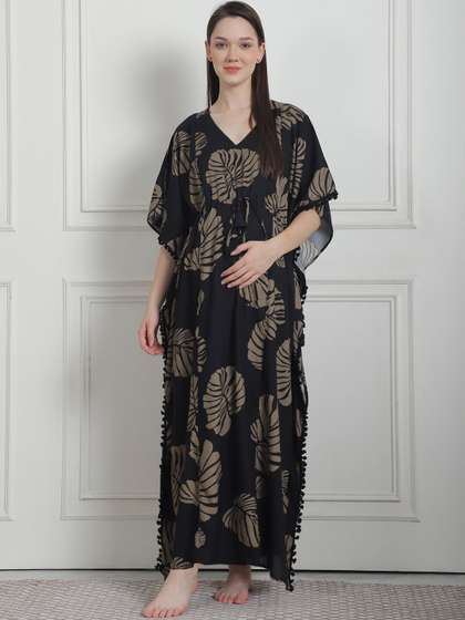 Secret Wish Printed
                        Maxi Maternity Kaftan Nightdress