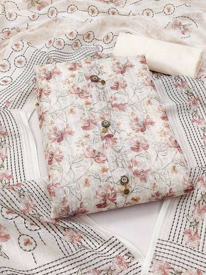 Peachmode Printed
                        Linen Unstitched Dress Material