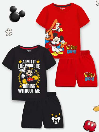 YK Disney Boys Pack of 2
                    Mickey & Friends Printed T-shirt with Shorts