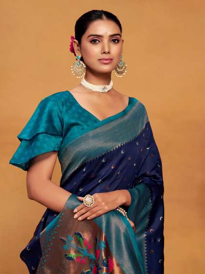 KALINI Woven Design
                        Silk Blend Paithani Saree