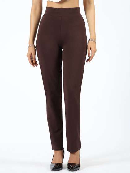 Blissclub Women
                        Straight Fit High-Rise Easy Wash Trousers