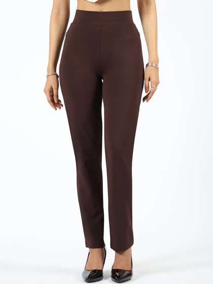 Blissclub Women
                          Straight Fit High-Rise Wrinkle Free Cotton
                          Chinos Trouser