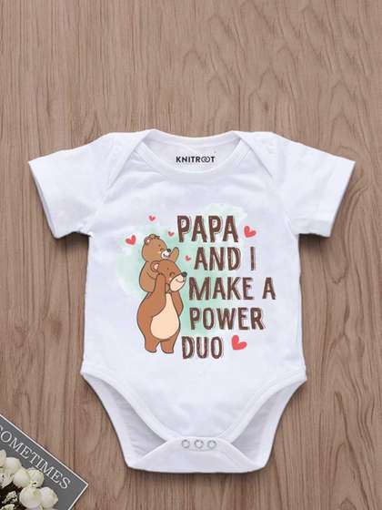 KNITROOT Infants Unisex
                    Typography Printed Envelope Neck Short Sleeves
                    Casual Bodysuit
