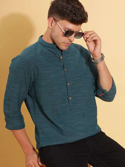 HERE&NOW Band
                        Collar Cotton Short Kurta