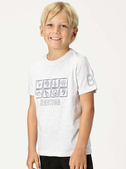 Nautica Boys Round Neck Nautical Printed T-shirt