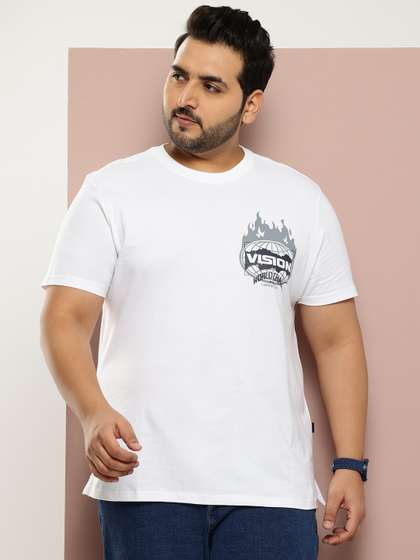 Sztori Plus Size Typography Printed Pure Cotton T-shirt