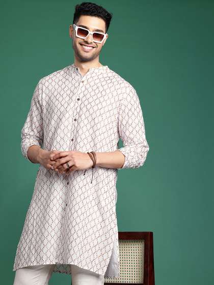 Sangria Geometric Embroidered Kurta