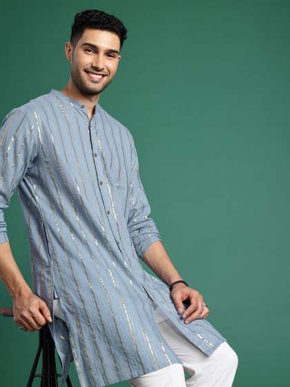 Sangria Striped Zari Kurta