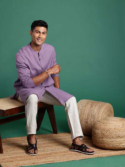 Sangria Mandarin Collar Kurta