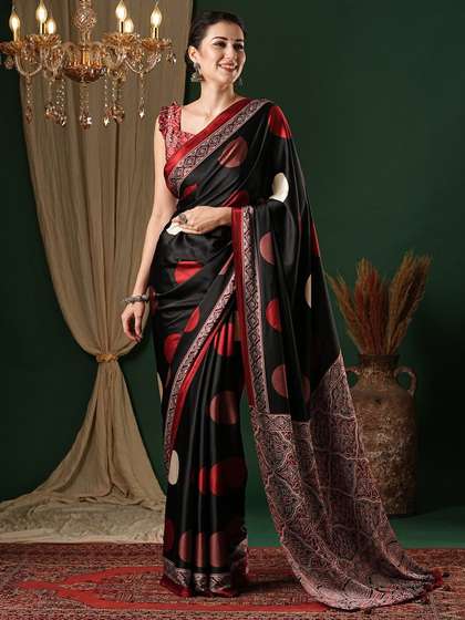Anouk Polka Dot
                          Pure Crepe Saree