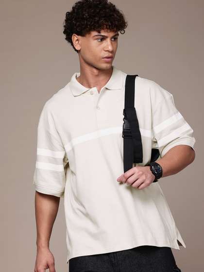 Roadster The Lifestyle Co. Men Striped Pure Cotton Relaxed Fit T-shirt