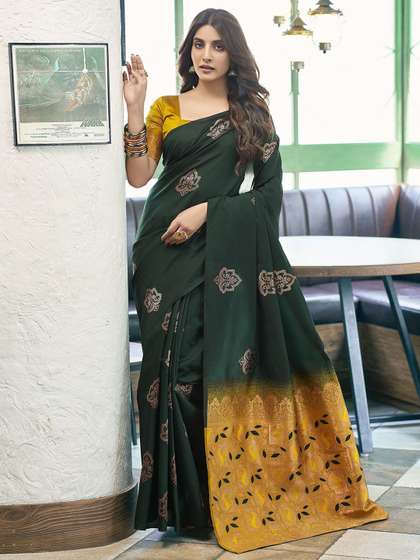 KALINI Ethnic Motifs
                        Zari Silk Blend Republic Day Saree