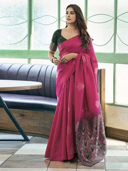 KALINI Floral Zari
                        Silk Blend Saree
