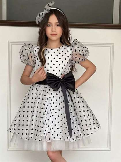 BAESD Polka Dot Printed
                    Fit & Flare Dress