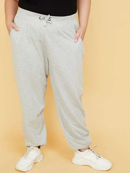 max Plus Size
                          Women Pure Cotton Mid-Rise Gym Joggers